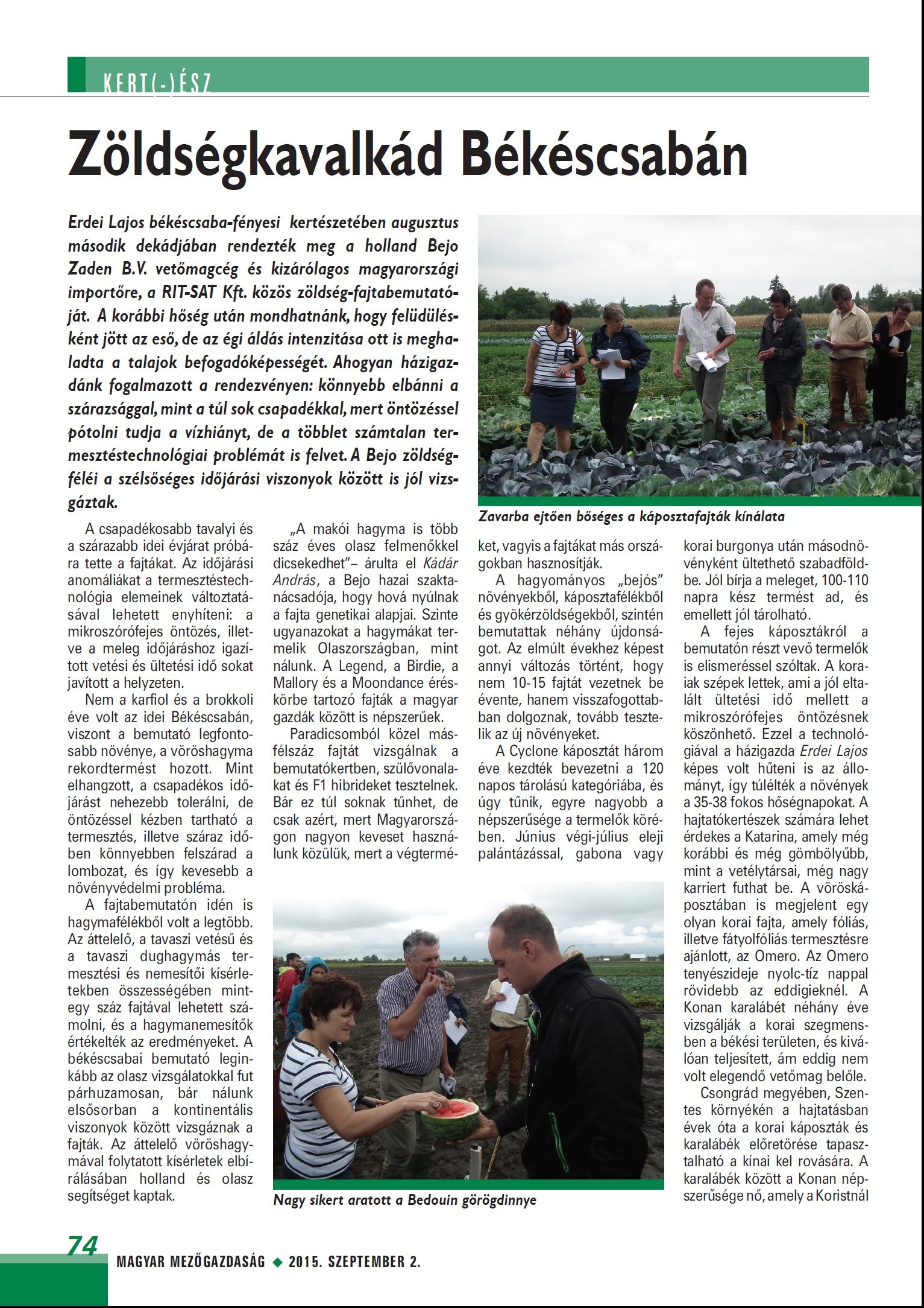 Zöldségkavalkád Békéscsabán – MMG 2015. szeptember 2.